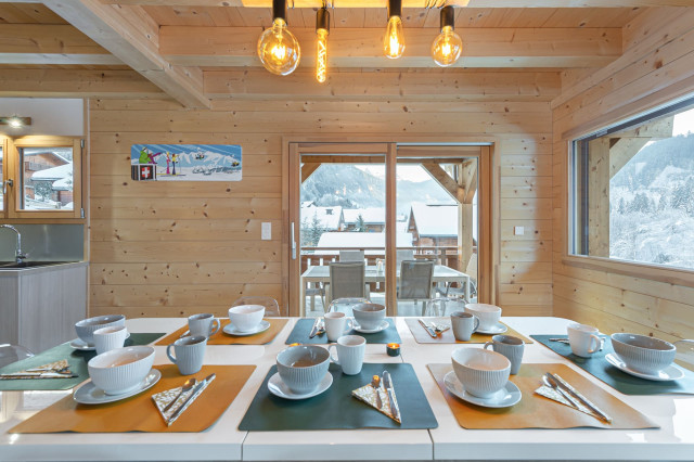 Chalet les 4 Sam 10 personnes Abondance Richebourg, Salle à Manger, Neige Chalet Vacances
