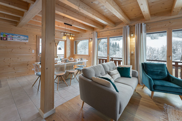 Chalet les 4 Sam 10 personnes Abondance Richebourg, Séjour, Montagne Ski Neige