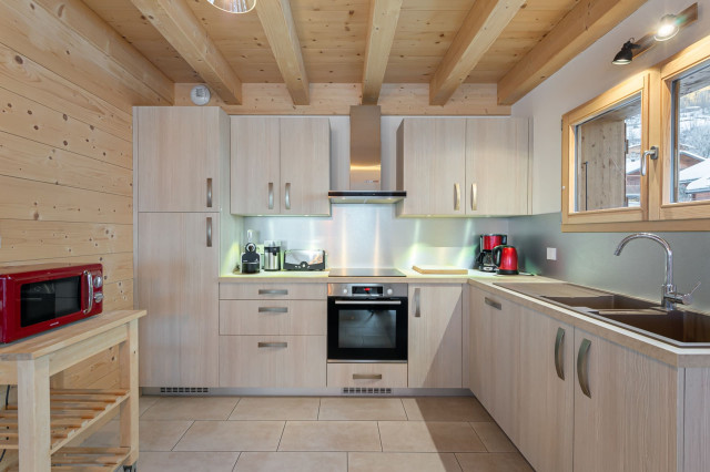 Chalet Les 4 Sam Abondance Richebourg, Kitchen, Holidays Friends Portes du Soleil