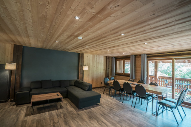 Chalet les Cerfs, Appartement 10 personnes, Séjour, Châtel Vacances Ski