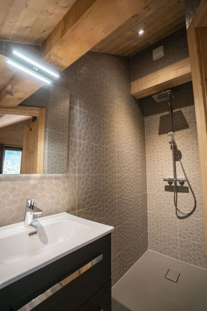 Chalet les Cerfs, Autumn, Shower room, Chatel Linga chairlift