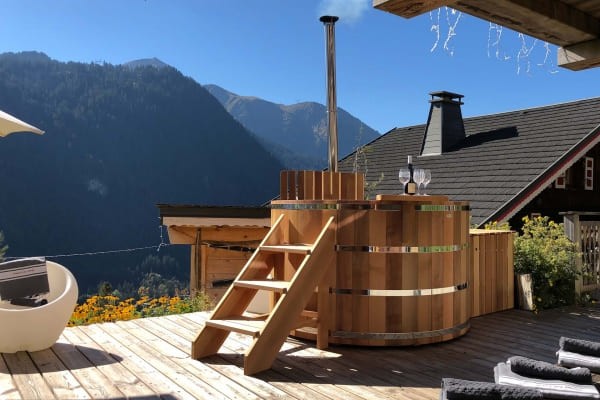 Chalet Les Loups Châtel bain finlandais été
