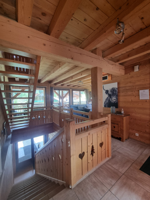 Chalet Les Romains, sleeps 14, staircase entrance, Châtel Les Portes du Soleil
