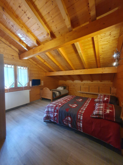 Chalet Lou Polaye Châtel, Chambre 1 lit double + 1 lit simple, Séjour Montagne