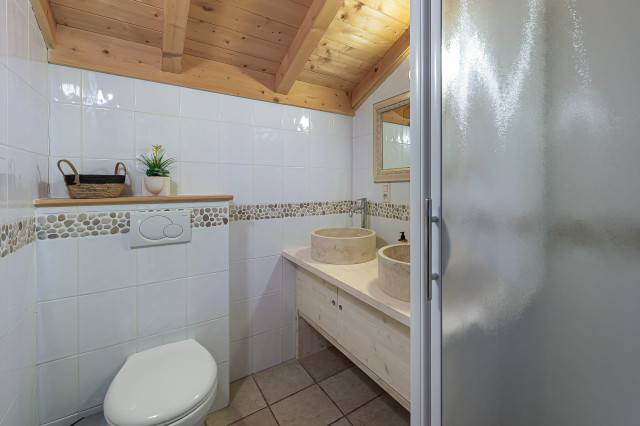 Chalet montbéliarde, Salle de douche/ WC, Châtel location vacances