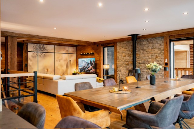 Chalet Vora Alpin, Living-room with dining-room and kitchen, Chatel Mountain atmosphere