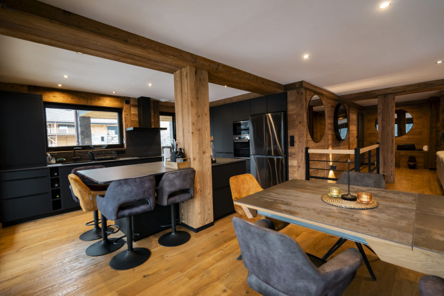 Chalet Vora Alpin, Living-room with dining-room and kitchen, Châtel Rental 74