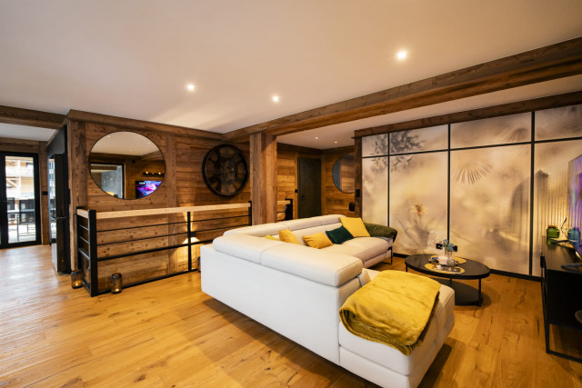 Chalet Vora Alpin, Living-room with dining-room and kitchen, Châtel Ski equipment