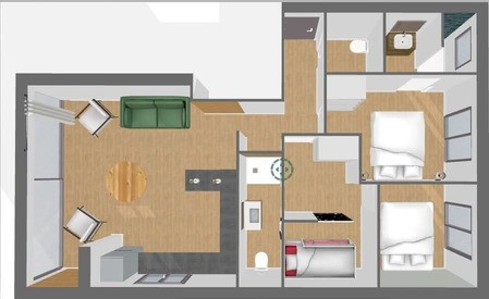L'étincelle, Floor Plan, Châtel Mountain Vacations