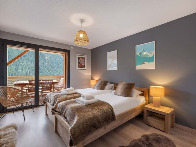 Residence 360, Apartment 16, Chatel, Bedroom single beds, Ski resort