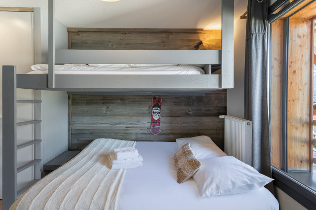Residence 360, Apartment n°18, Bedroom with 1 single bunk bed + 1 sofa bed, Châtel Postes du Soleil