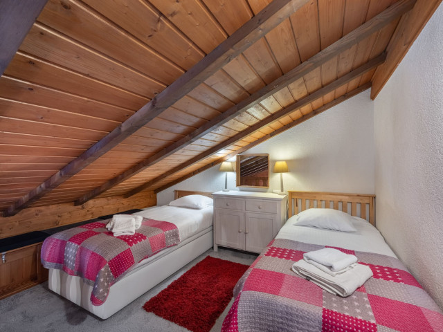 Résidence Alpina, Appartement 6, séjour, Chambre 2 lits simples, Châtel