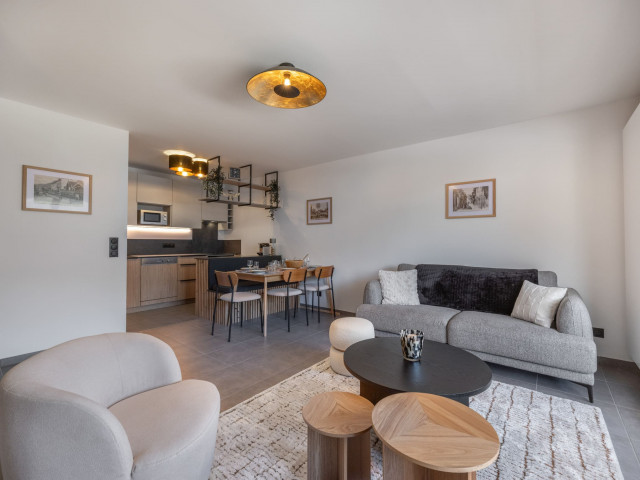 Apartment block Art Mony, Apartment 107, Chatel, Living room, Haute Savoie