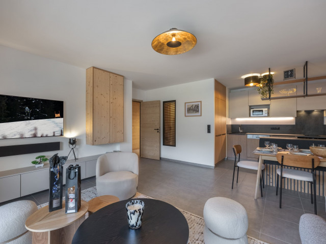 Apartment block Art Mony, Apartment 107, Chatel, Living room, Portes du soleil