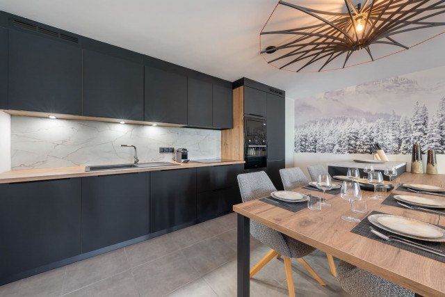 Art Mony Residence, Apartment 209, Châtel, Kitchen, Apartment Rental