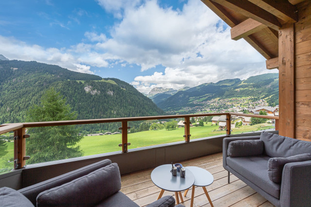 Résidence chalet de Vonnes - Appartement 10 - terrasse - Châtel été