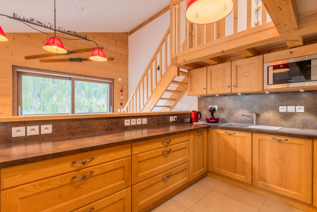 Chalets des Freinets Residence, Building C, Apartment 301, Kitchen, Châtel Reservation