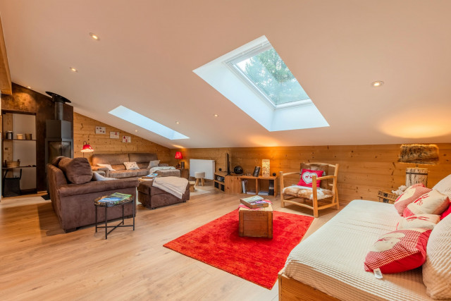 Chalets des Freinets Residence, Building C, Apartment 301, living room, Châtel mountain chalet