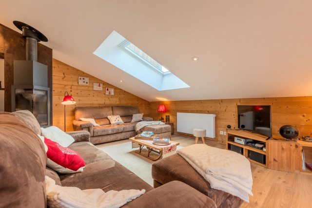 Chalets des Freinets Residence, Building C, Apartment 301, living room, Châtel (mountain)