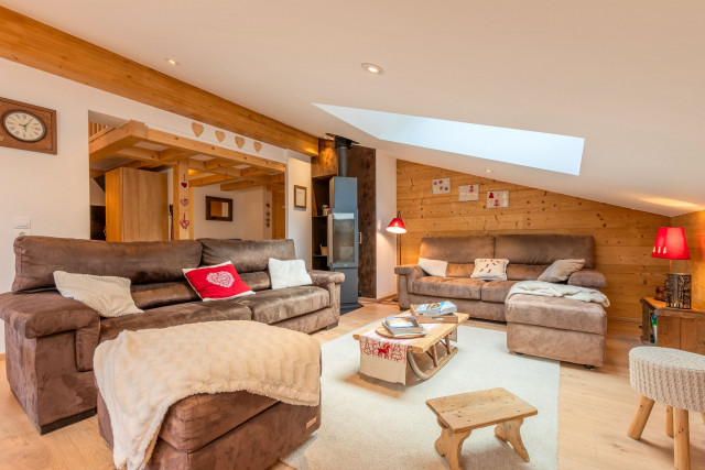 Chalets des Freinets Residence, Building C, Apartment 301, living room, Châtel: snow and ski vacation
