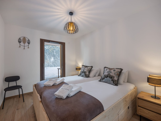 Résidence l'Alchimie, Appartement 1C, Chambre 2 lits simples, Châtel