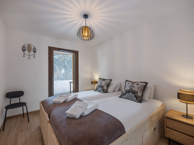 Résidence l'Alchimie, Appartement 1C, Châtel, Chambre 2 lits simples, Remontées mécaniques