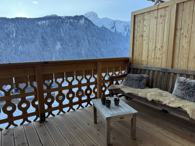 Résidence l'Alchimie, appartement B 11, balcon, Châtel Les Portes du Soleil
