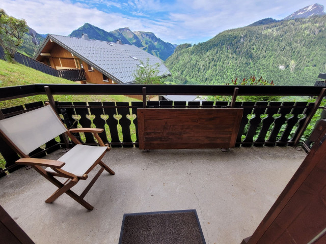 Résidence l'Alpage, Appartement 3E, Châtel, balcon, vue sur le village