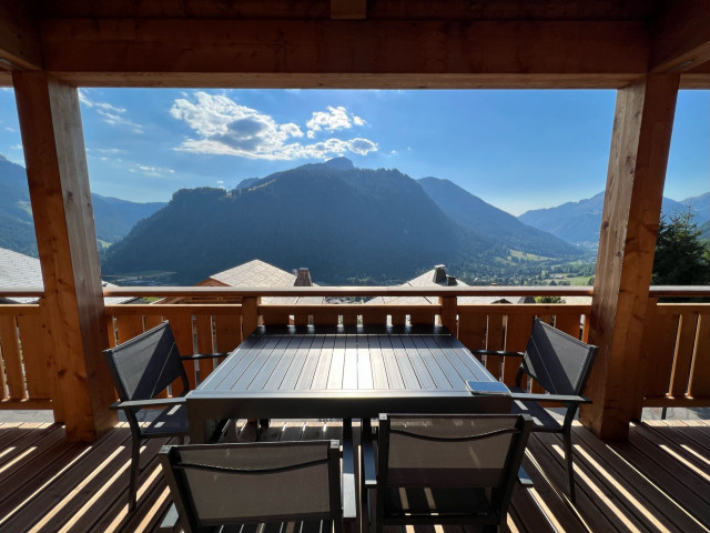 Résidence la P'tite Grange, Appartement 202, vue depuis le balcon, Châtel