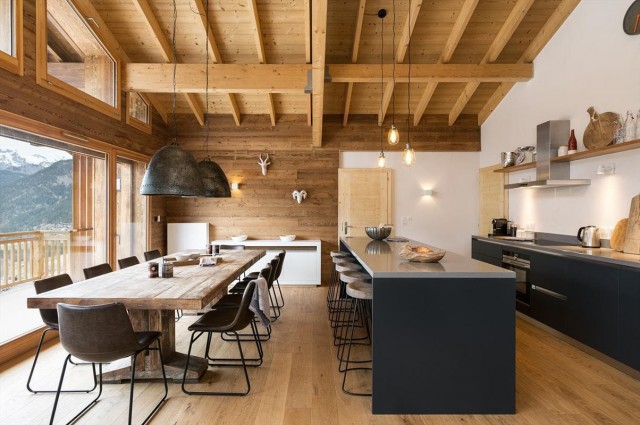 Résidence le Mont Royal, 10 personnes, Châtel, Vonnes, salle à manger, cuisine ouverte