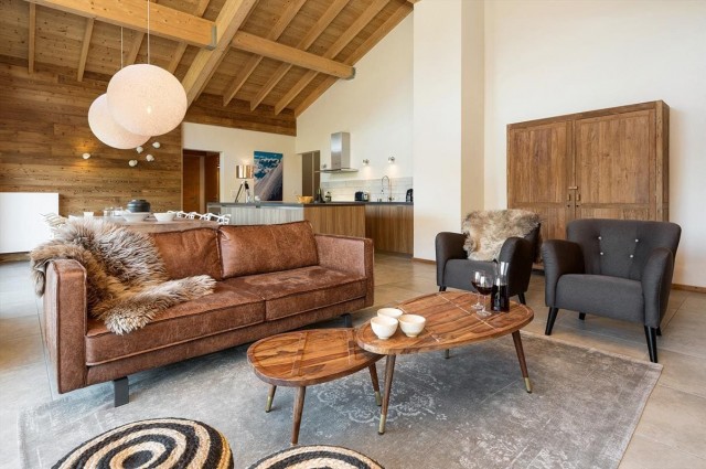 Résidence le Mont Royal, 9 personnes, Châtel, Vonnes, salon, salle à manger, cuisine ouverte