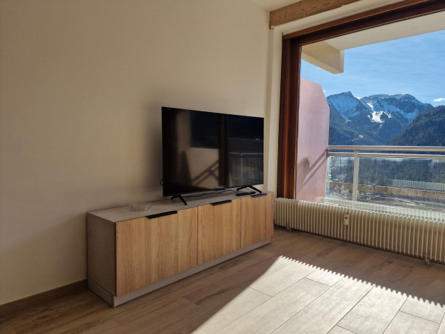 Residence Solarium, Appartment 1, Living room with view, Châtel Mountain Holiday