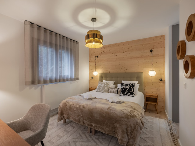 Résidence Le Theleme, Apartment 102, double bedroom, Châtel Les Portes du Soleil