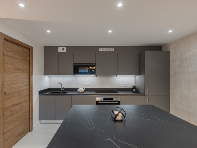 Résidence Le Theleme, Apartment 102, fitted kitchen, Châtel Haute-Savoie