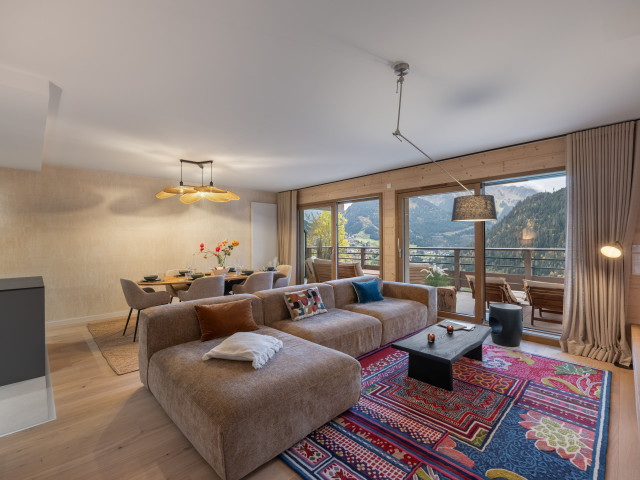 Résidence Le Theleme, Apartment 102, living room, Châtel Vallée d'Abondance