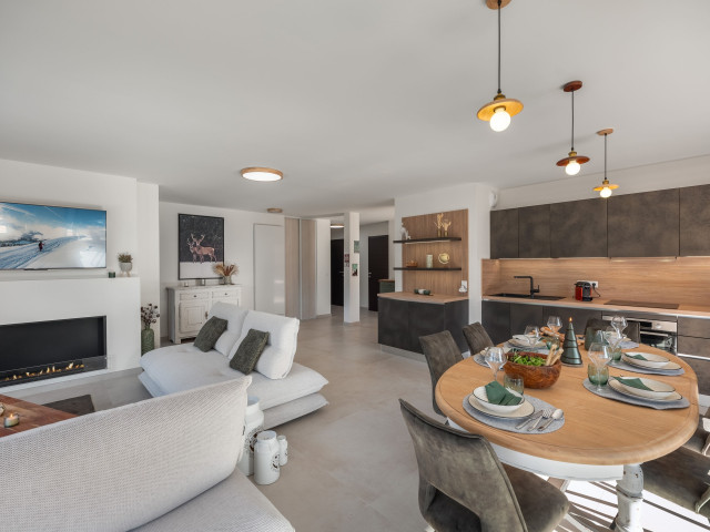 Résidence Le Theleme, Apartment 304 A, living room, Châtel Les Portes du Soleil