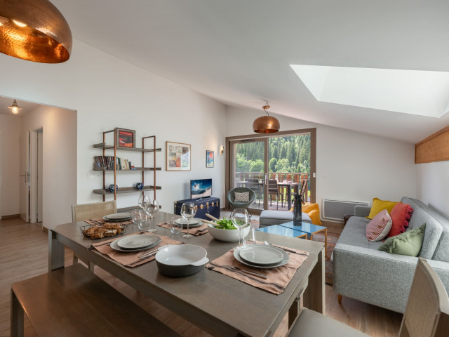 Residence Les 4 Elements, Apartment 24A, Chatel, Living room, Exceptional landscapes