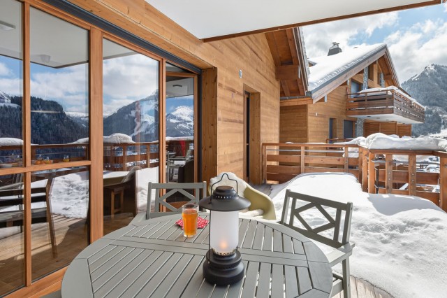 Résidence les Flambeaux, 6 personnes, Châtel, Boude, balcon, mobilier de jardin