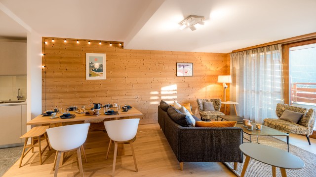Résidence les Flambeaux, 6 personnes, Châtel, Boude, salon, salle à manger