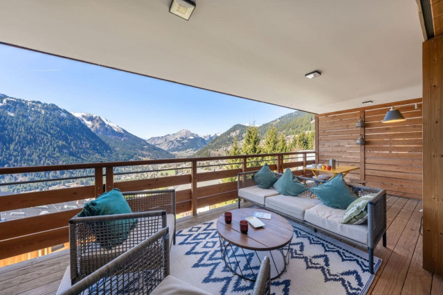 Residence The Flambeaux, Châtel, Balcony with garden furniture and mountain view, Hiking 74