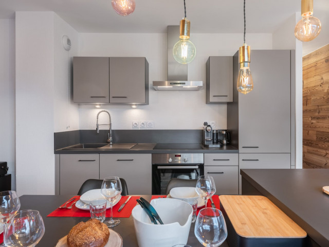Residence Les Loges Blanches, Apartment B404, Chatel, Kitchen, Haute Savoie