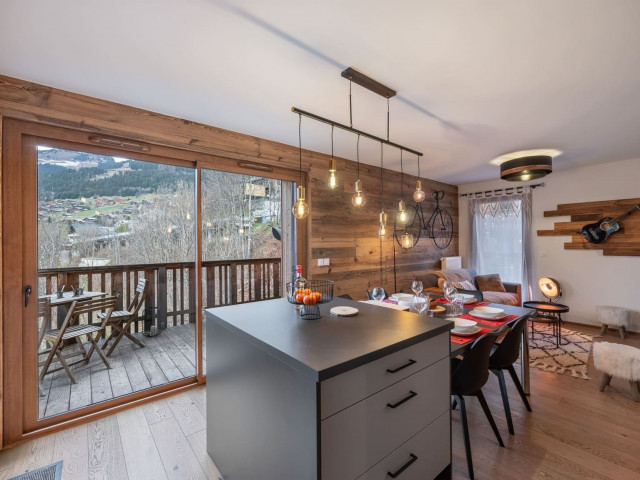 Residence Les Loges Blanches, Apartment B404, Chatel, Living room, French Alps