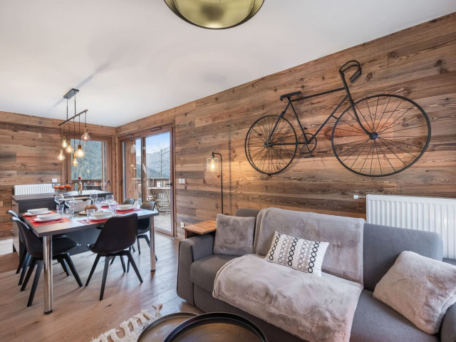Residence Les Loges Blanches, Apartment B404, Chatel, Living room, Ski holiday
