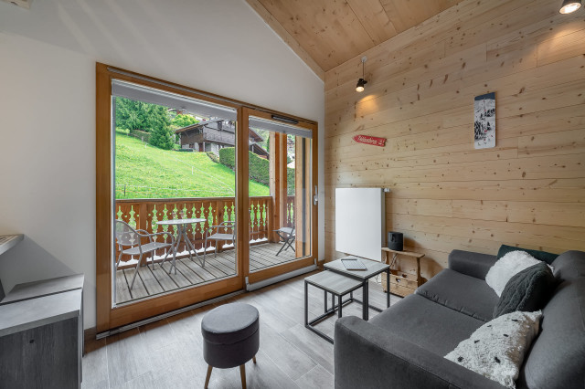 Résidence les Perles de Savoie 4 personnes Châtel centre, Séjour, Soleil Vacances 74390