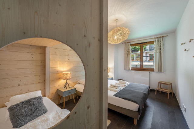 Résidence les Perles de Savoie, 7 personnes, Châtel, centre du village, chambre 3 lits simples