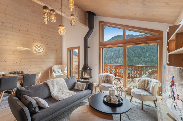 Residence The Perles de Savoie, Apt 401A, Living room, Haute-Savoie 74390 Rental