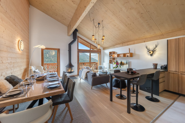 Residence The Perles de Savoie, Apt 401A, Living room, Mountain Chamois Calm