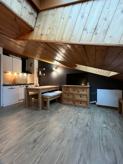 Residence Les Rives du Lac, Appartement 12, Living room and kitchen, Châtel 74390