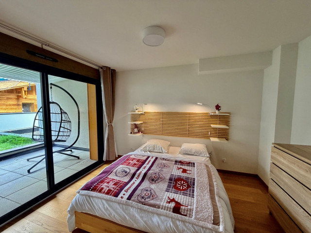 Les Soldanelles Residence, Apartment B04, bedroom, Châtel—ski and snow vacation