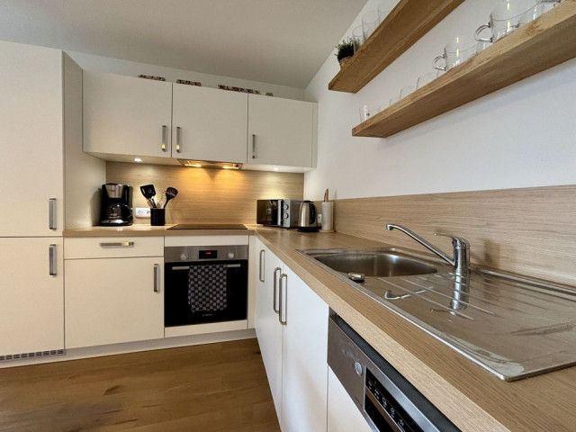 Les Soldanelles Residence, Building A, Apartment 02, fully equipped kitchen, Châtel ski snow mountain